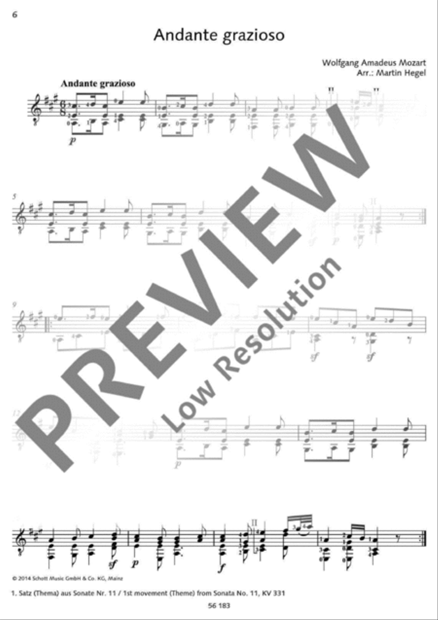 Mozart for Guitar Mozart for Guitar Classical Guitar scores gallery preview page 7