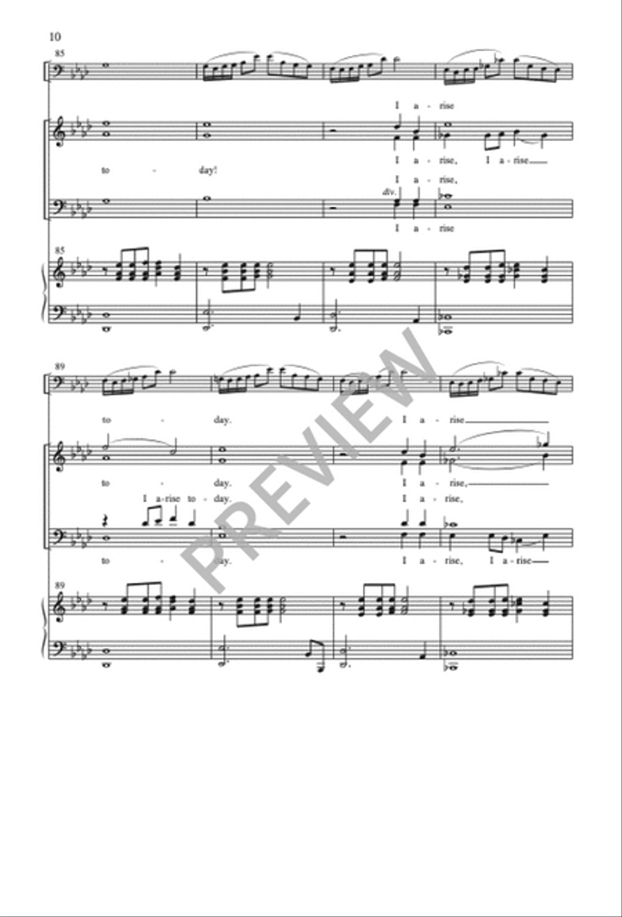 I Arise Today 4-Part scores gallery preview page 10