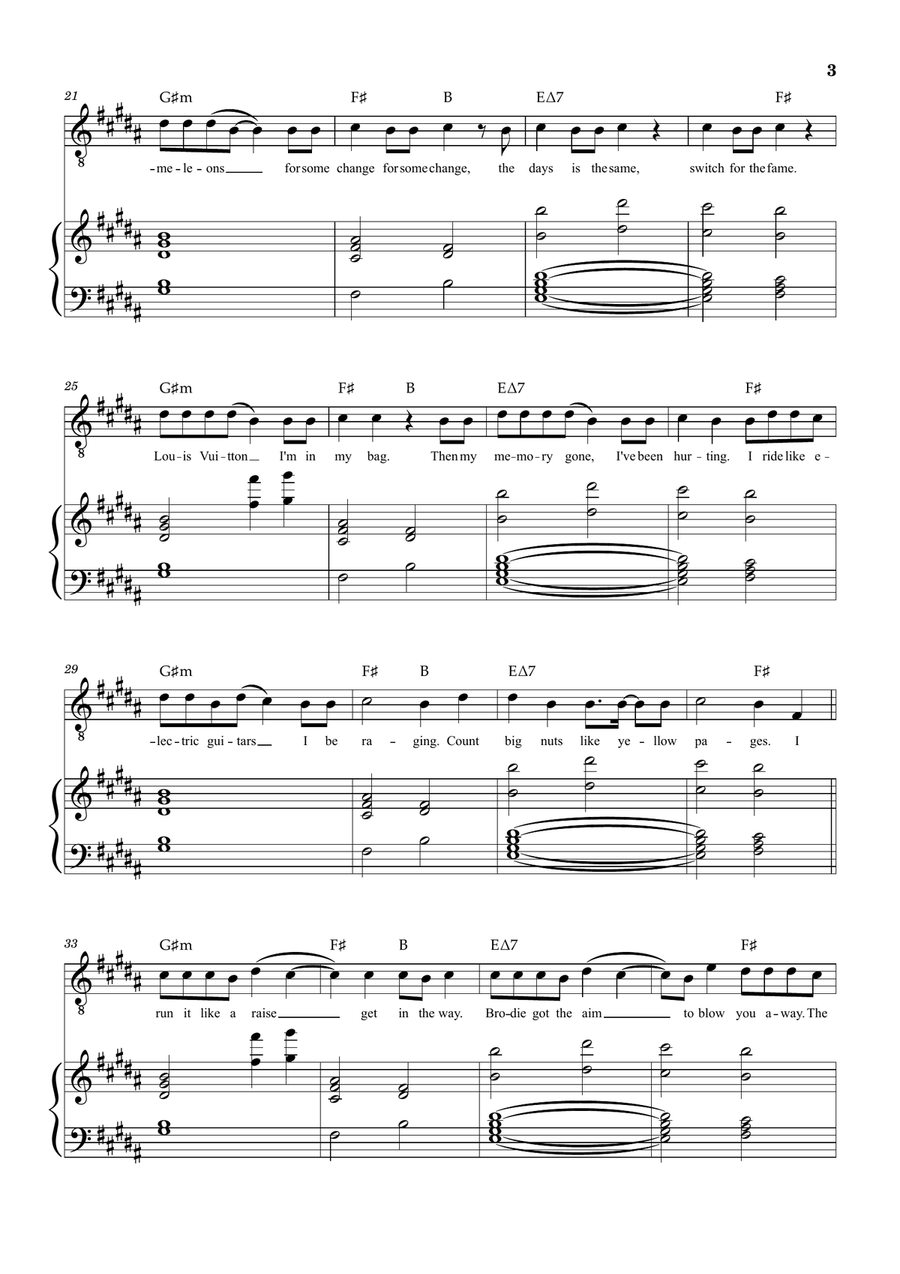 Empty Out Your Pockets Piano, Vocal scores gallery preview page 3