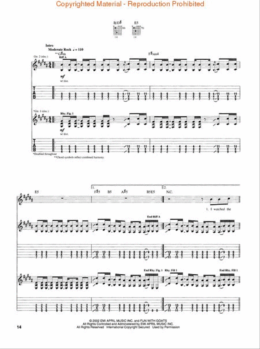 Box Car Racer Electric Guitar scores gallery preview page 4