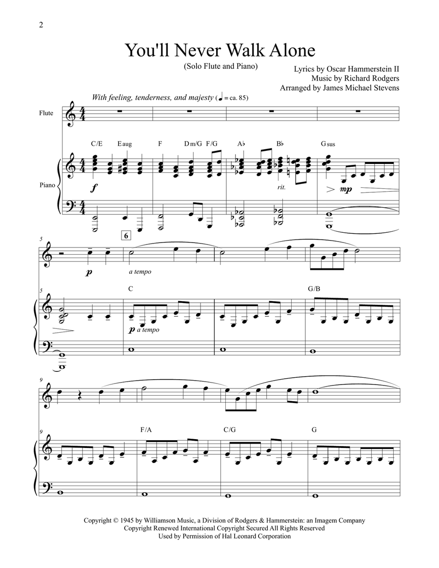 You'll Never Walk Alone You'll Never Walk Alone Flute Solo scores gallery preview page 2
