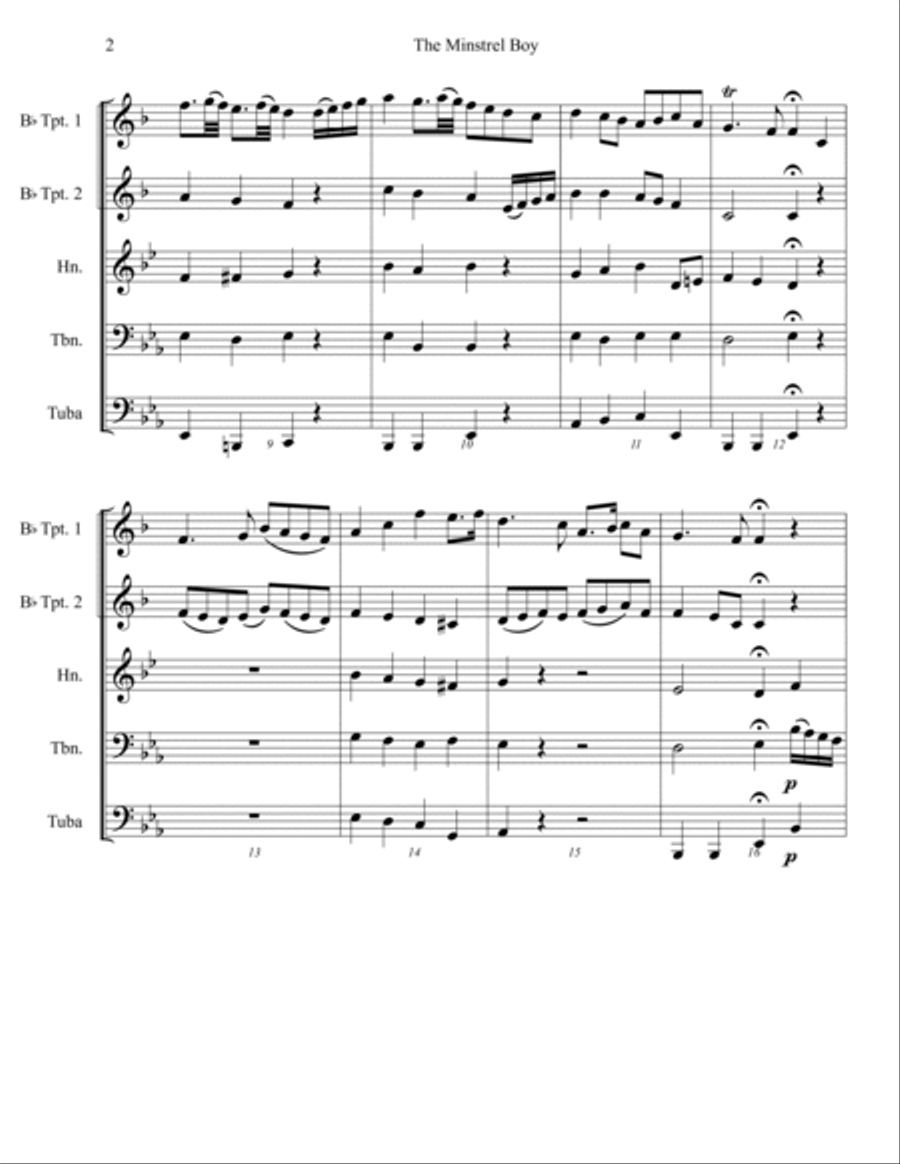 The Minstrel Boy Brass Ensemble scores gallery preview page 3