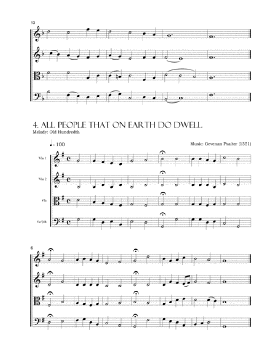 The Best Hymns of All Time (for Strings) Book 2 String Quartet scores gallery preview page 6