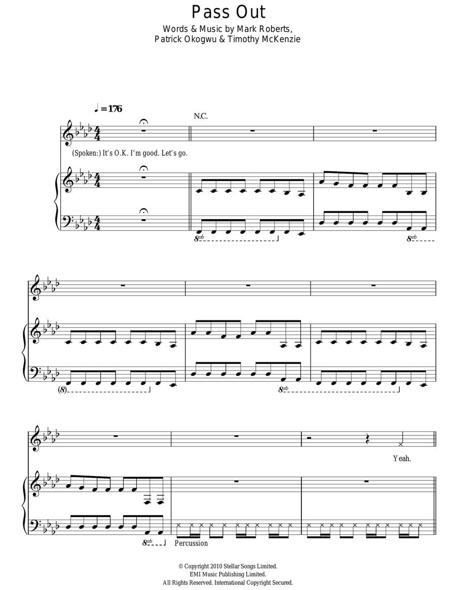 Pass Out Pass Out Acoustic Guitar scores gallery preview page 1