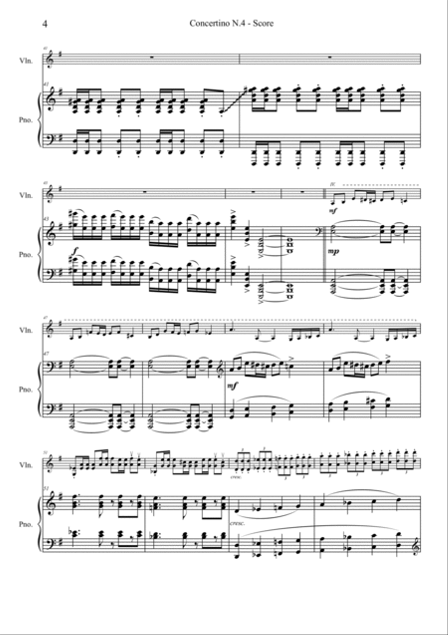 Violin Concertino N. 4 String Duet scores gallery preview page 4
