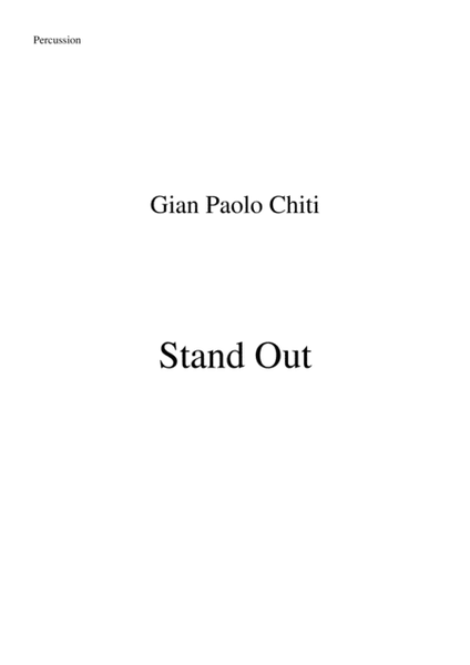 Gian Paolo Chiti: Standout for intermediate concert band: percussion part