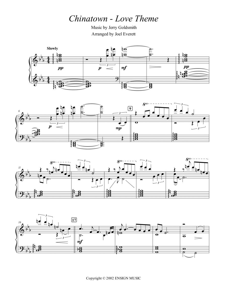 Chinatown - Love Theme Piano Solo scores gallery preview page 1