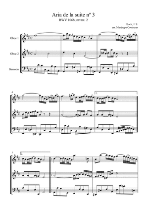 Bach, J. S. - Aria from suite nº 3, BWV 1068, mvmt. 2 (2 oboes and bassoon)