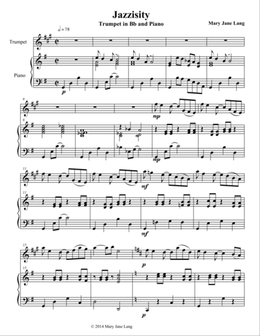 Jazzisity for Trumpet and Piano Trumpet Solo scores gallery preview page 5
