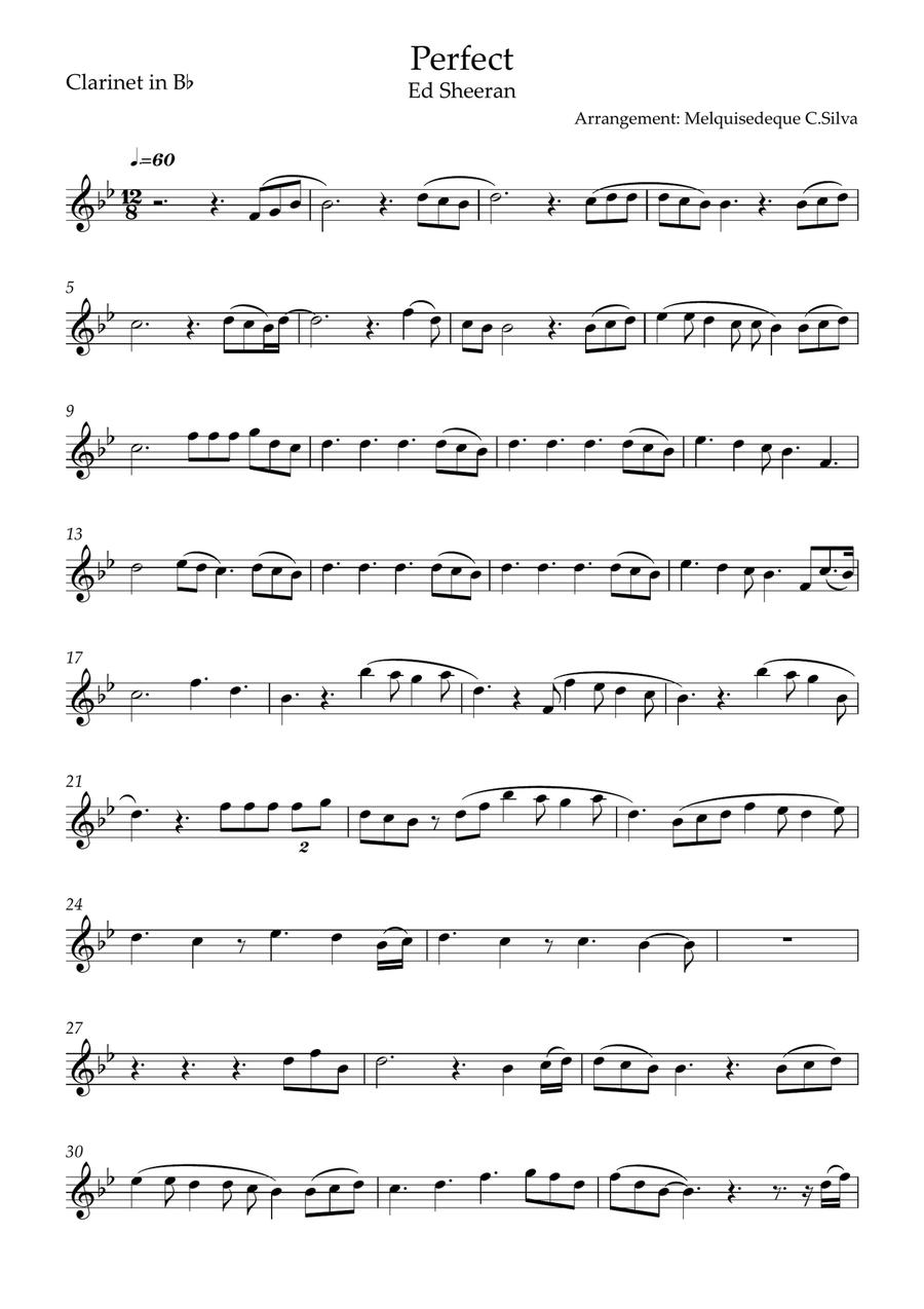 Perfect Clarinet Solo scores gallery preview page 1
