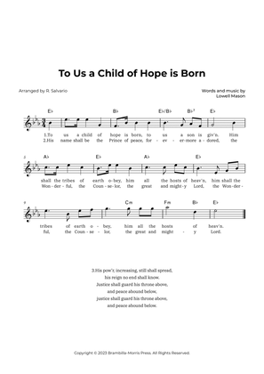 To Us a Child of Hope is Born (Key of E-Flat Major)