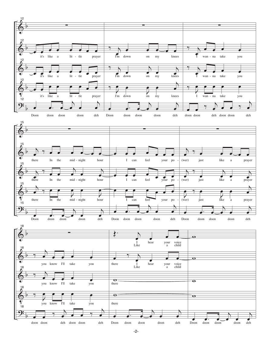 Like A Prayer 4-Part scores gallery preview page 2