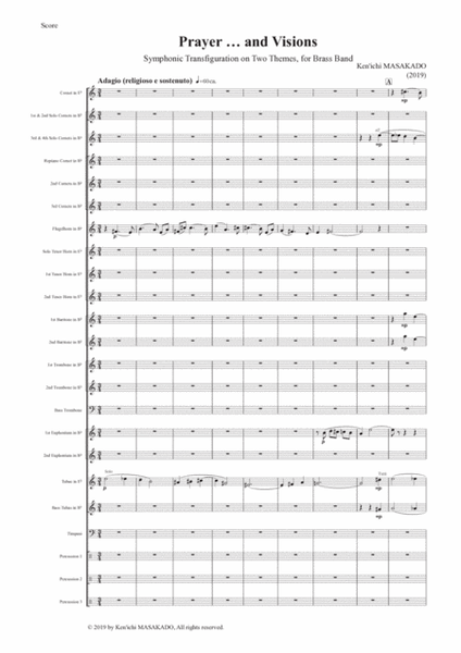 Prayer … and Visions ; Symphonic Transfiguration on Two Themes, for Brass Band - Score Only