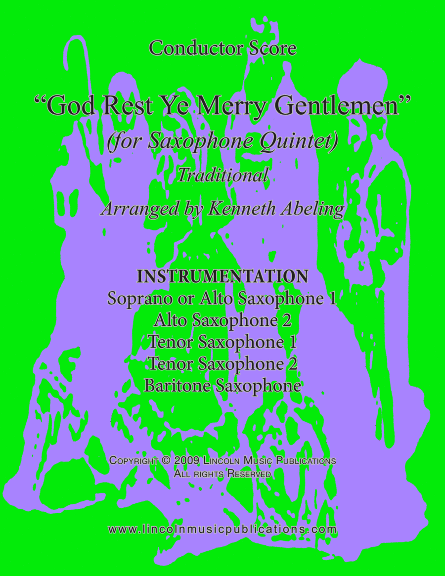 Book cover for God Rest Ye Merry Gentlemen (for Saxophone Quintet SATTB or AATTB)