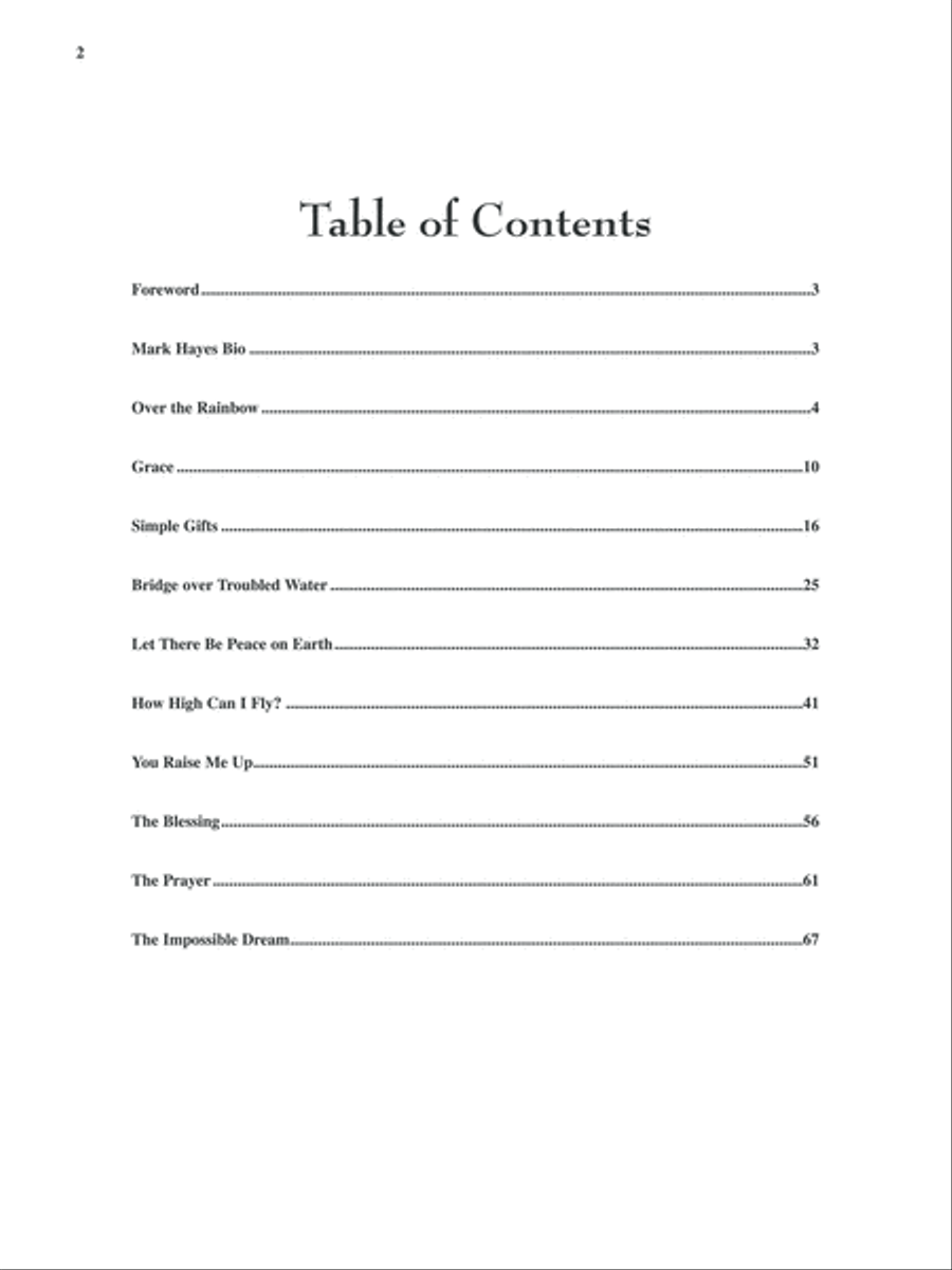 The Mark Hayes Vocal Solo Collection -- 10 Inspirational Songs for Solo Voice