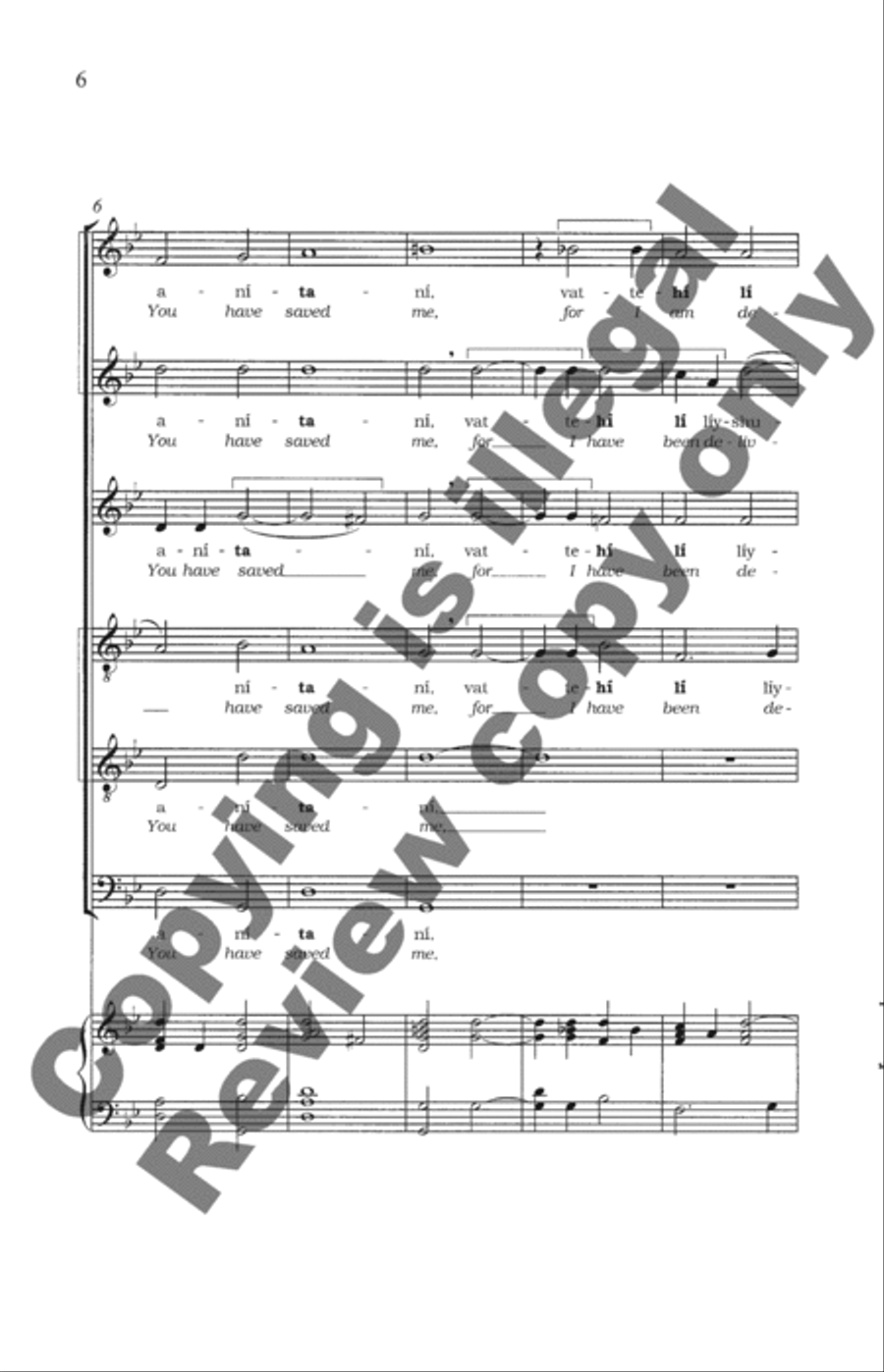 Odekha (Thank you, Lord) SSATBB scores gallery preview page 3