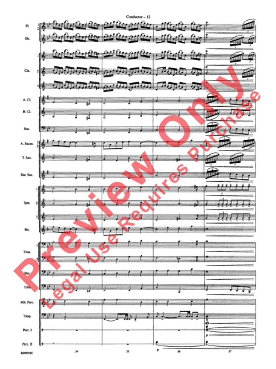 Fanfare and Processional on an Old English Carol Concert Band scores gallery preview page 14