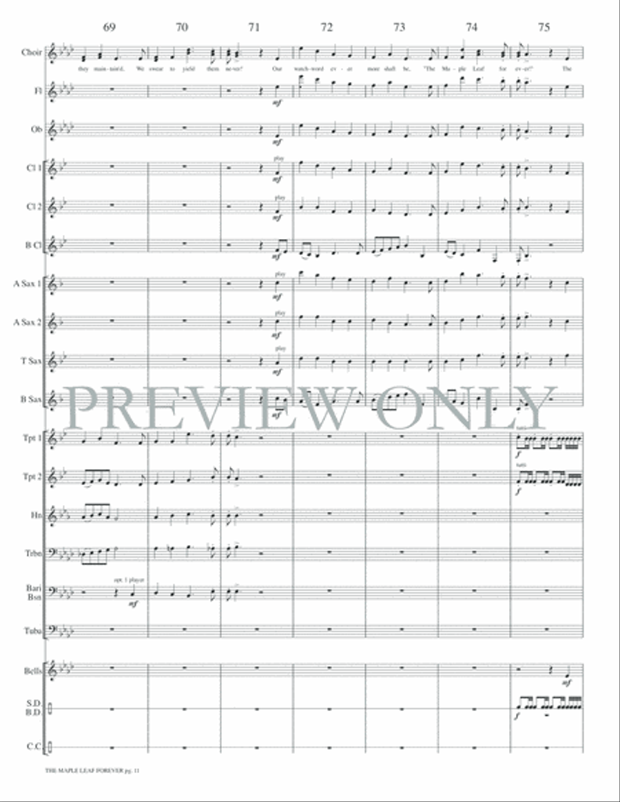 The Maple Leaf Forever Concert Band scores gallery preview page 14