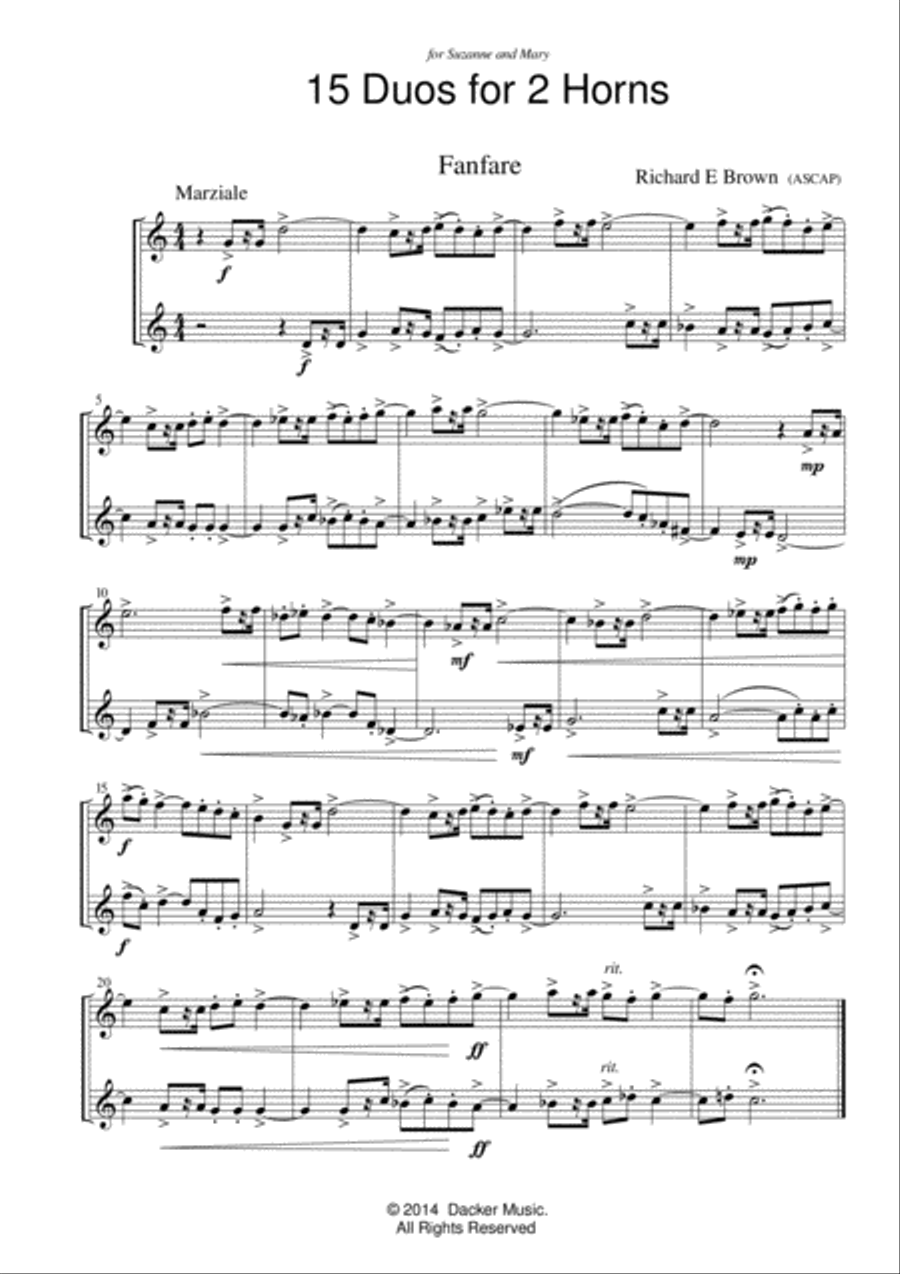 15 Duos for Two Horns 15 Duos for Two Horns Brass Duet scores gallery preview page 3