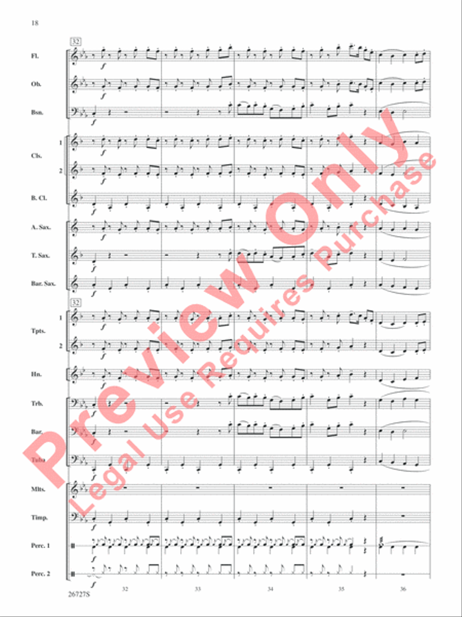 Evangeline: Two Cajun Songs Concert Band scores gallery preview page 19
