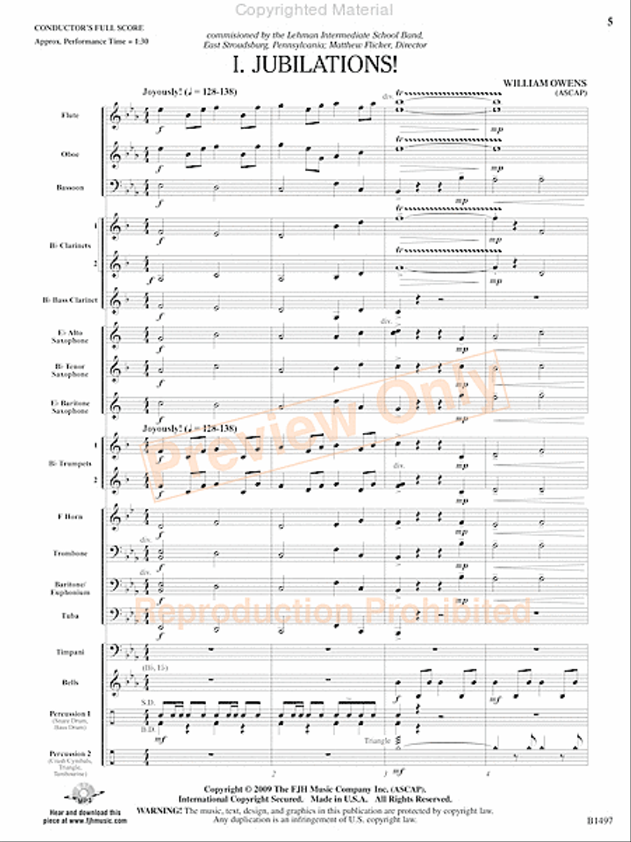 Curtain Up! Concert Band scores gallery preview page 50
