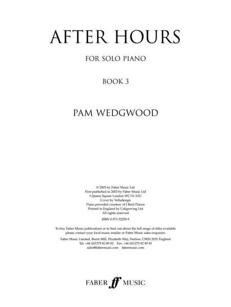 After Hours for Solo Piano, Book 3