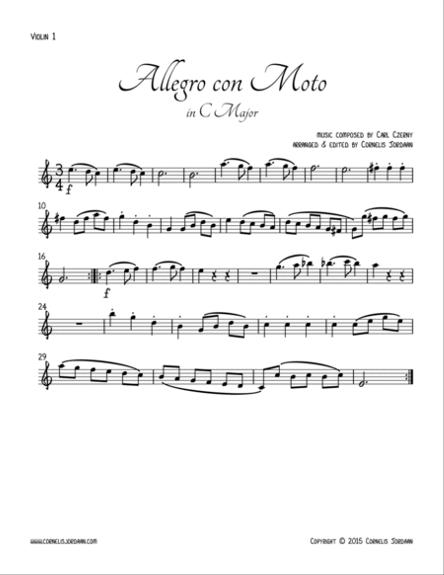 Allegro con Moto, for 2 violins & viola String Duet scores gallery preview page 3