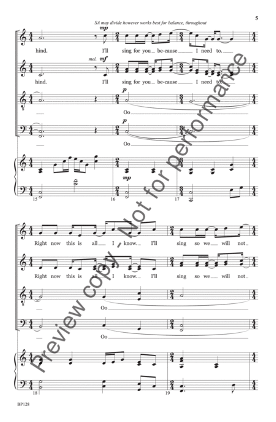 Sing You Home 4-Part scores gallery preview page 6