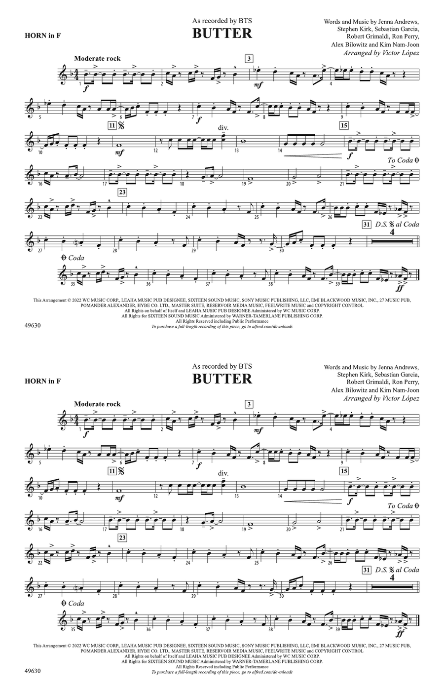 Butter: 1st F Horn