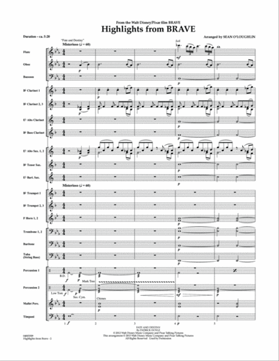 Highlights From Brave - Conductor Score (Full Score) Concert Band scores gallery preview page 2