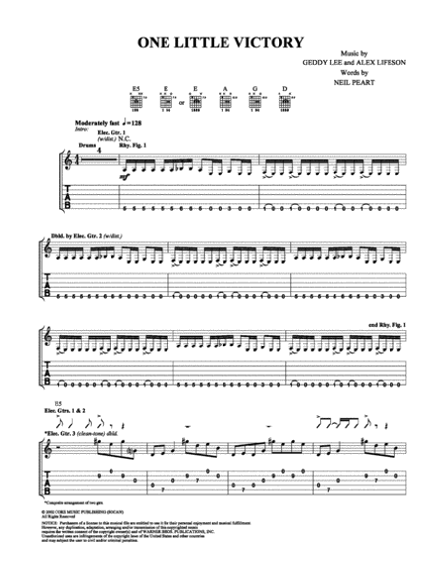 One Little Victory Electric Guitar scores gallery preview page 1