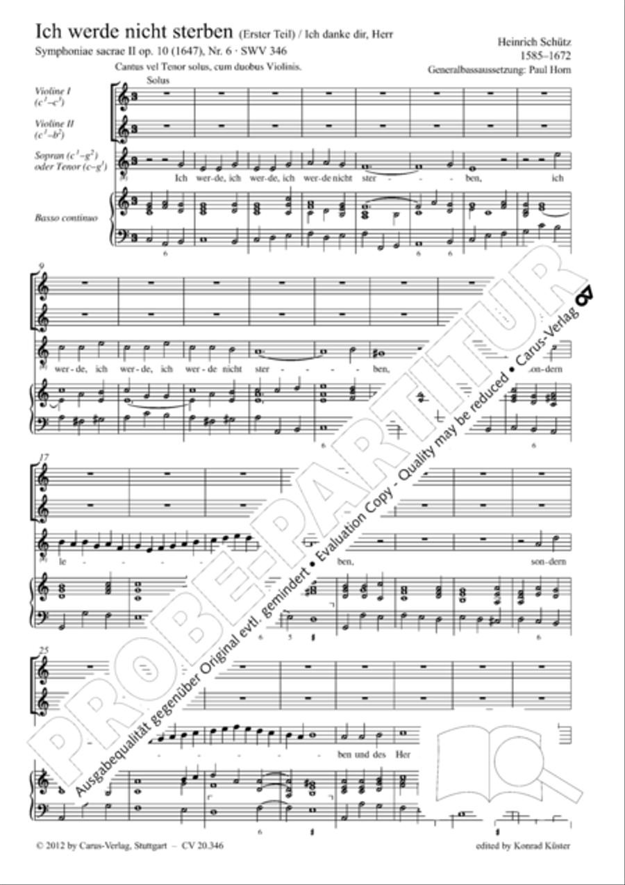 Ich werde nicht sterben (Erster Teil) Score scores gallery preview page 2