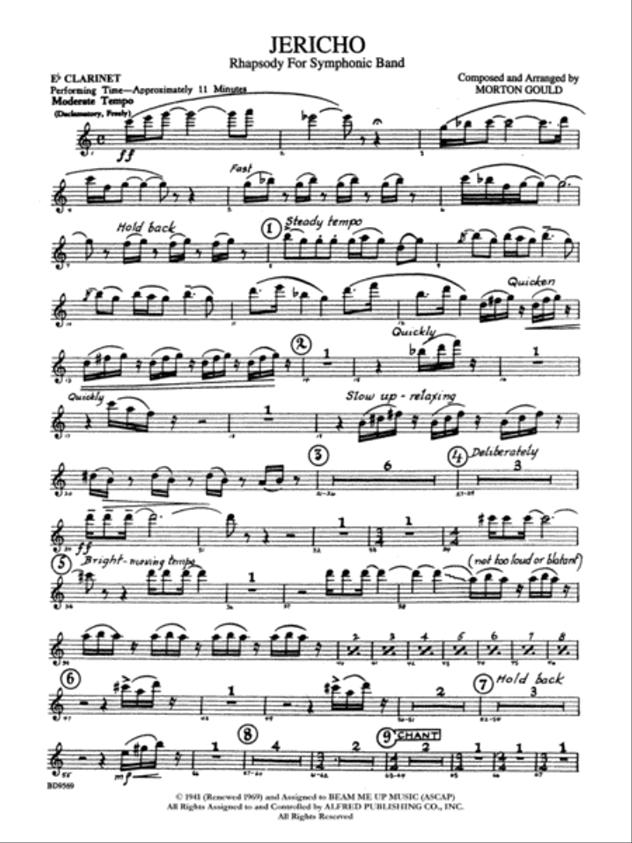 Jericho: E-flat Soprano Clarinet Concert Band scores gallery preview page 1