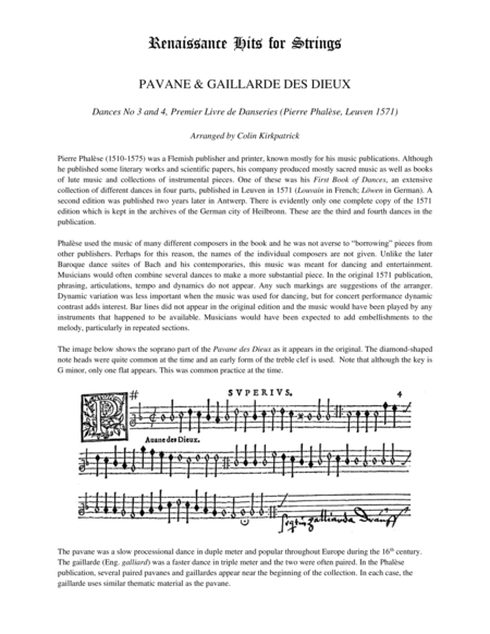 Pavane & Gaillarde des Dieux - Dances 3 and 4, Premier Livre de Danseries (1571) image number null