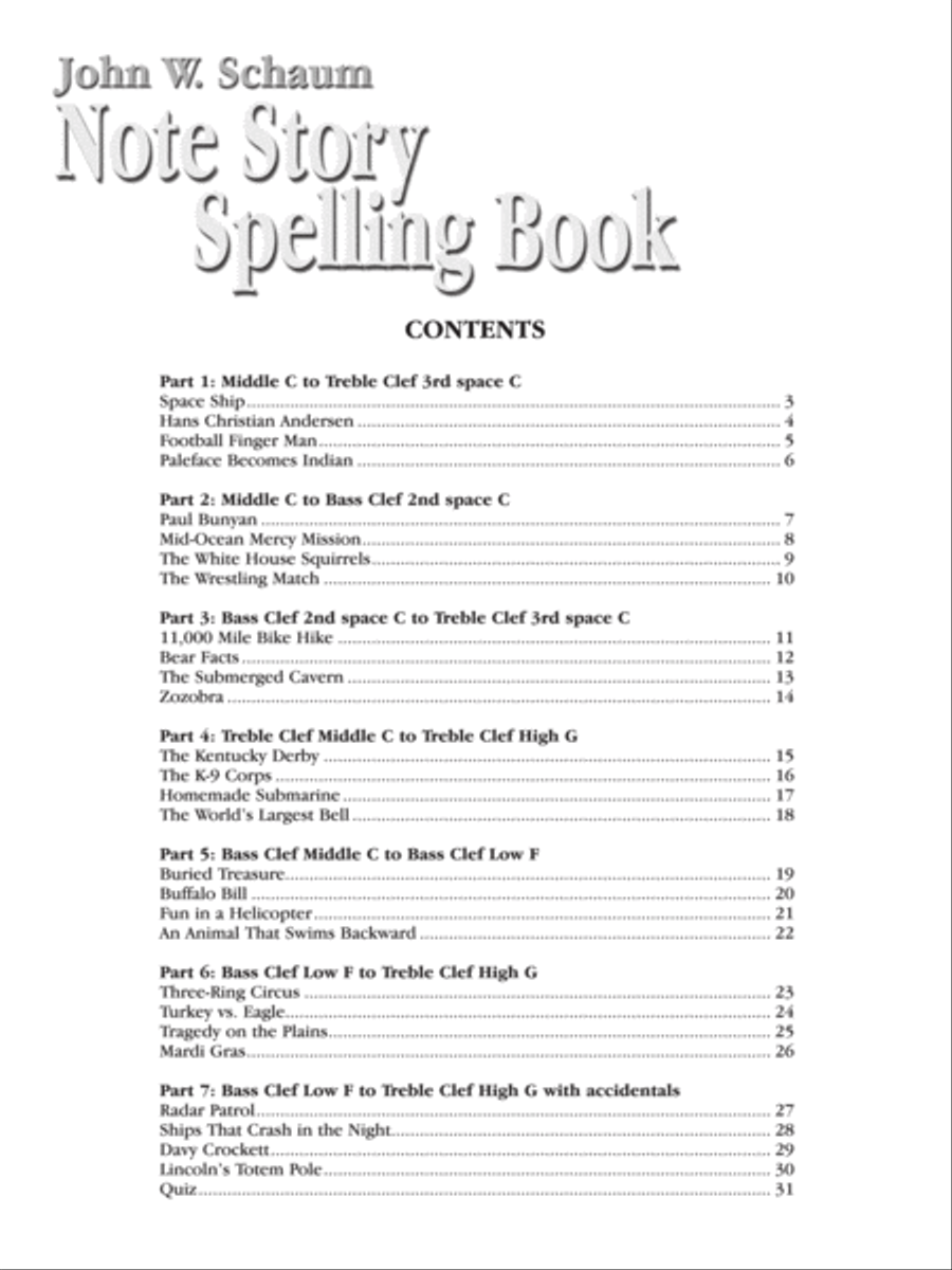 Note Story Spelling Book Piano Method scores gallery preview page 2