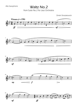 Dmitri Shostakovich - Second Waltz - Alto Sax