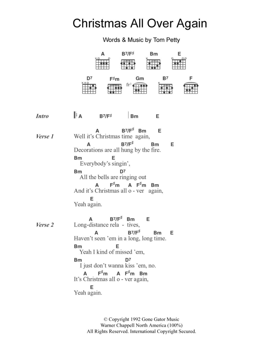 Christmas All Over Again Easy Guitar scores gallery preview page 1