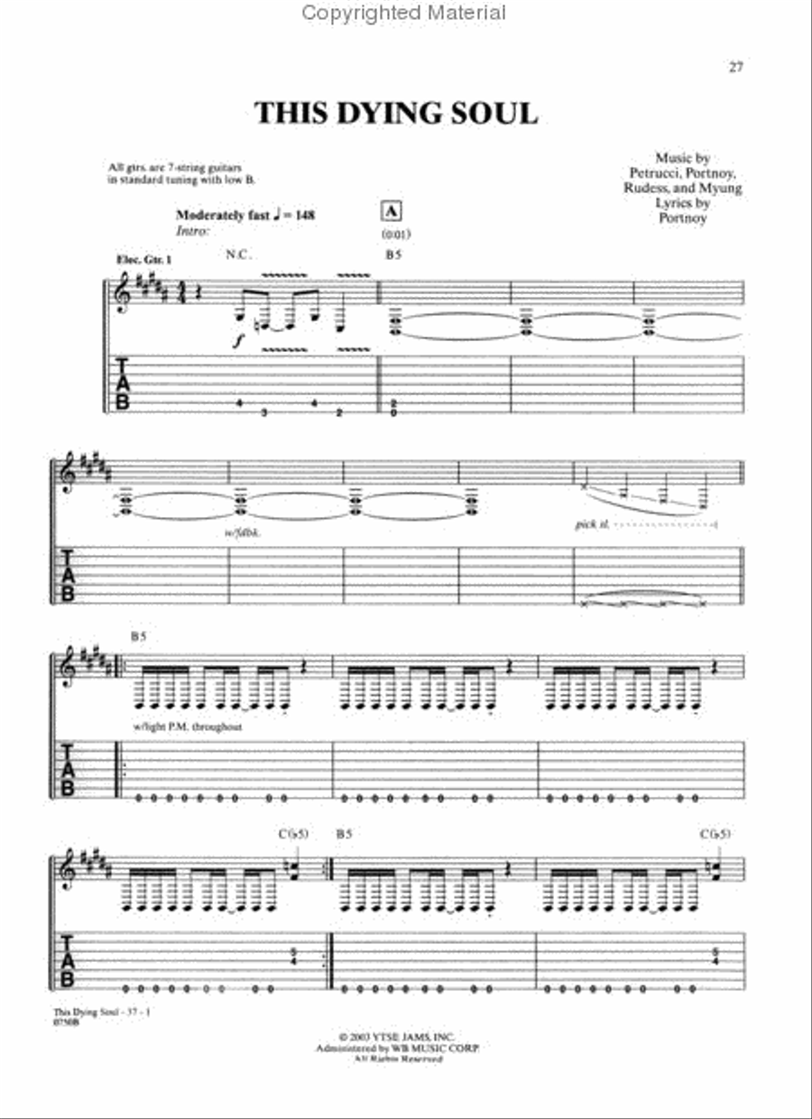 Dream Theater – Train of Thought Electric Guitar scores gallery preview page 3