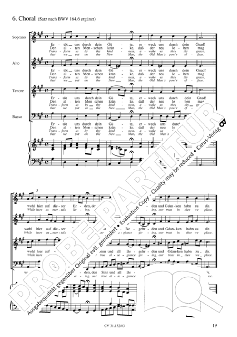 Prepare ye the highway of the Lord (Bereitet die Wege, bereitet die Bahn) 4-Part scores gallery preview page 20
