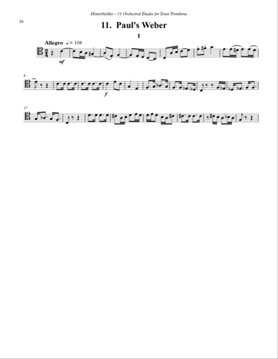 11 Orchestral Etudes for Tenor Trombone Score scores gallery preview page 12