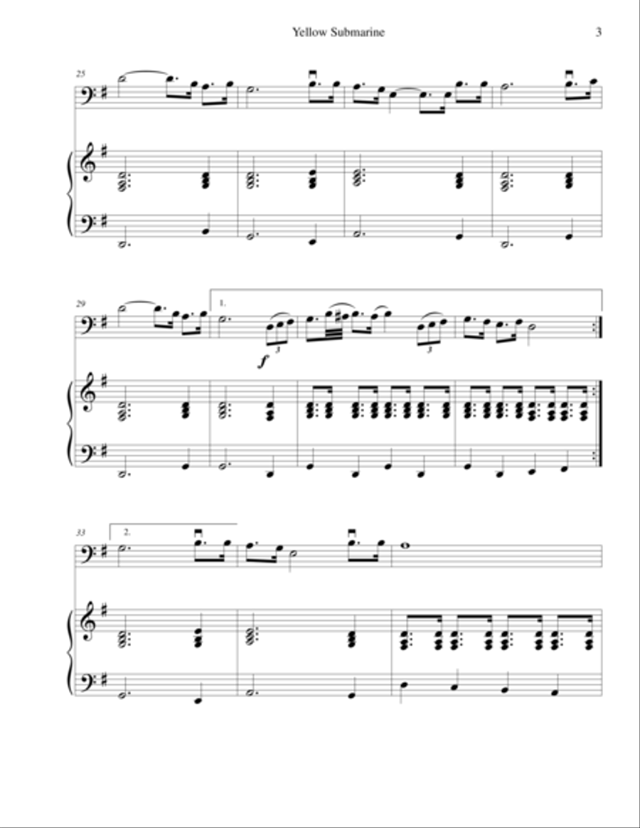 Yellow Submarine Yellow Submarine Piano scores gallery preview page 3