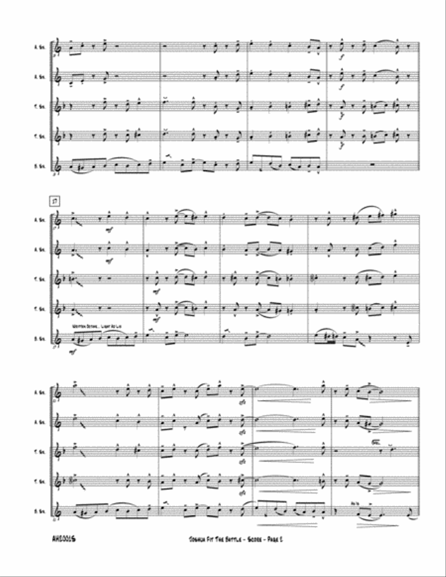 Joshua Fit The Battle - Swingin' AATTB Saxophone Quintet Saxophone Quintet scores gallery preview page 4