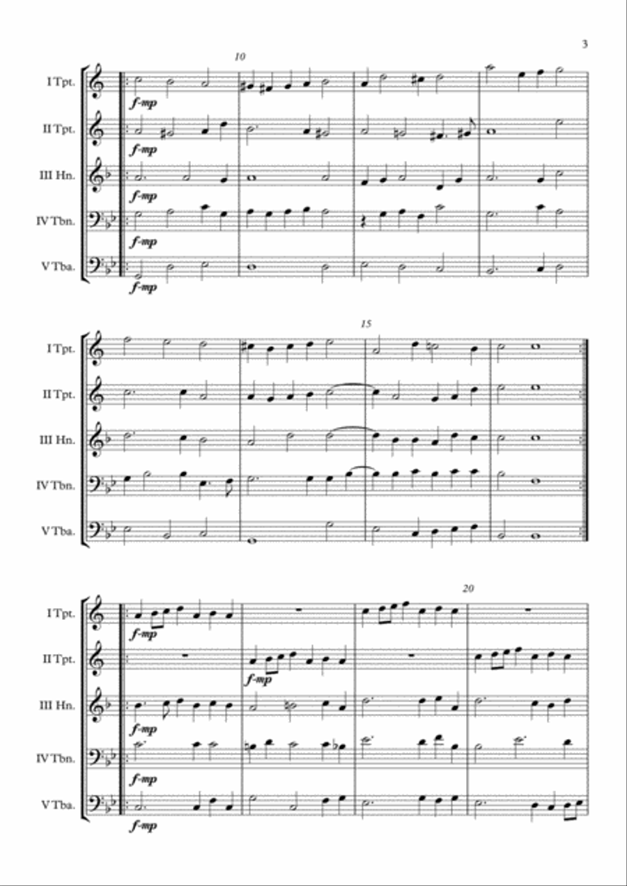 Galliard 5b. (Peter Philips) Brass Quintet arr. Adrian Wagner Brass Quintet scores gallery preview page 3