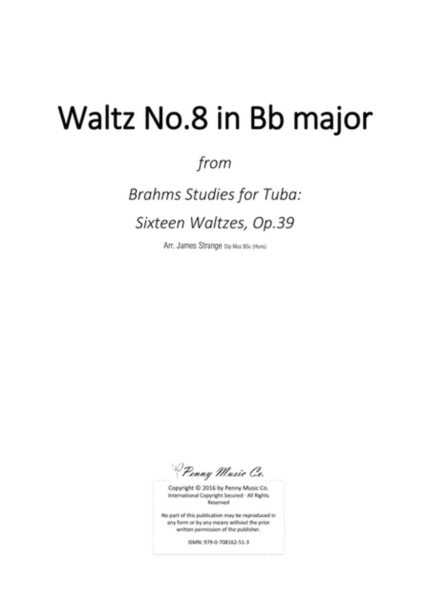 Brahms Waltz No.8 in Bb Major for unaccompanied Tuba image number null