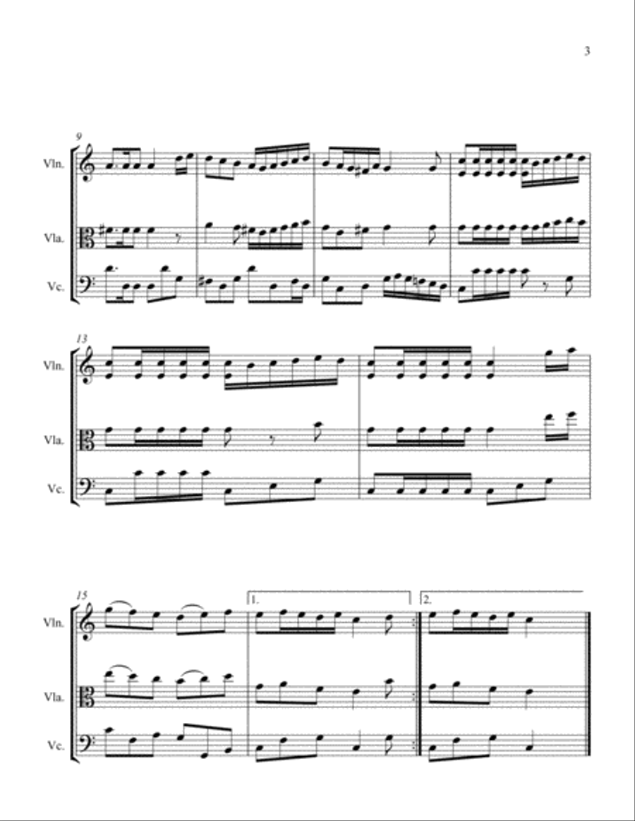 Hunter's Song String Trio scores gallery preview page 3