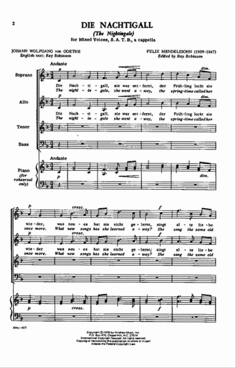 Die Nachtigall Die Nachtigall 4-Part scores gallery preview page 2