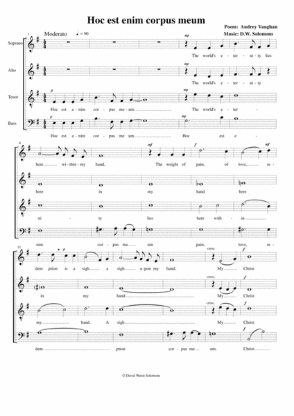 Hoc est enim corpus meum (English version) for SATB choir image number null