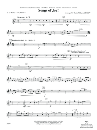 Book cover for Songs of Joy!: E-flat Alto Saxophone