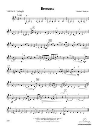 Berceuse: 3rd Violin (Viola [TC])