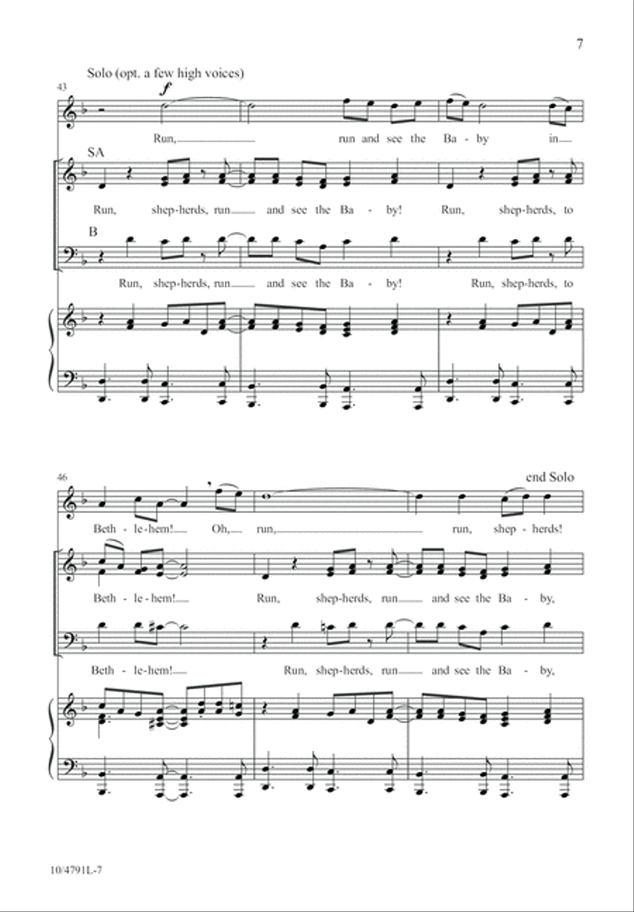 Run, Shepherds! 3-Part scores gallery preview page 7